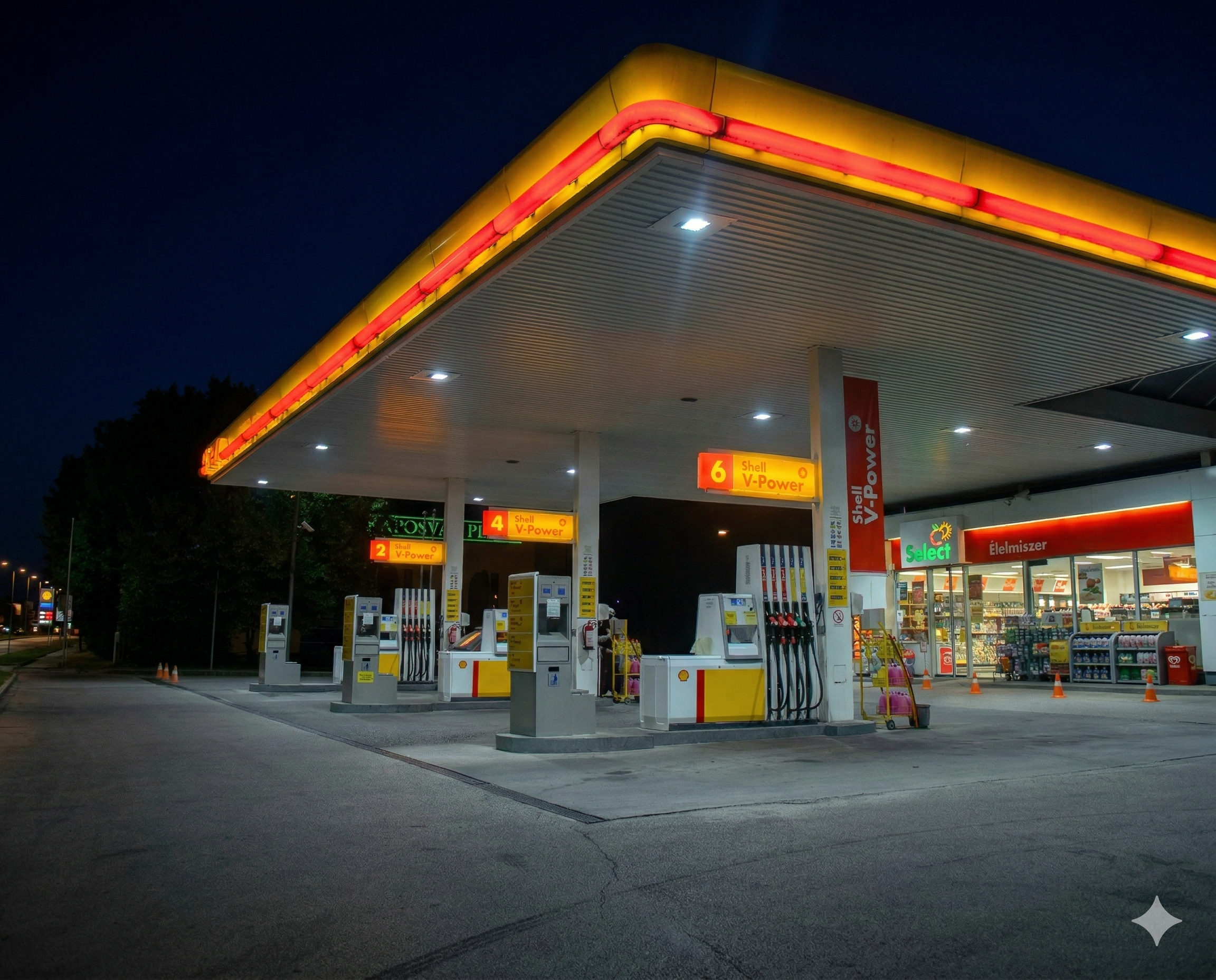 Petrol pump station